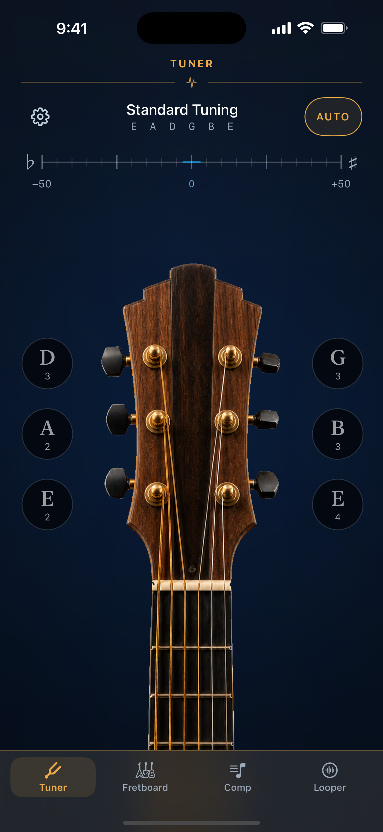 Guitar Studio tuner on iPhone